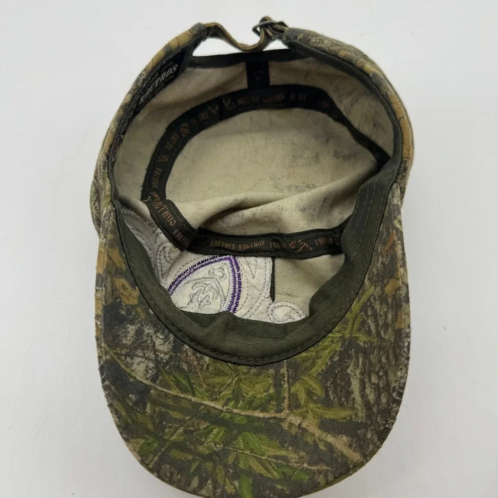 KBETHOS Mossy Oak Camo Fleur De Lis Rhinestone Cadet Hat Purple Adjustable Cap